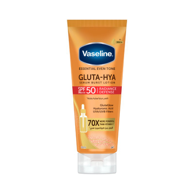 فازلين سيروم ولوشن 180 مل جلوتا هيا SPF50 لاقصى حمايه وبشره مشرقه