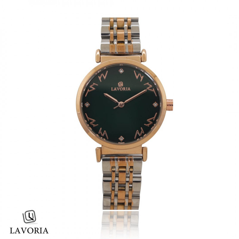ساعة نسائيه انيقه ستيل مناء اخضر من لافوريا L14700...