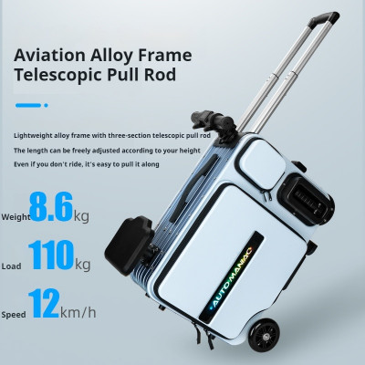 Electric smart suitcase double rideable trolley su...