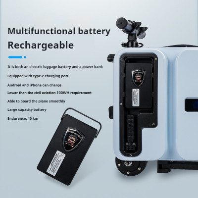 Electric smart suitcase double rideable trolley su...