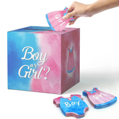 Child gender reveal ballot box boy girl gender voting game baby shower party decoration toy