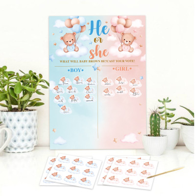 Party game card, secret child's team, birthday party decoration