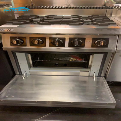 موقد غاز للمطاعم 4 و5 شعلات فرن كهربائي مع أفضل فر...
