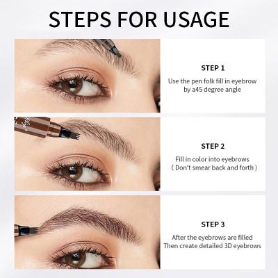 4 شوكة microblading قلم الحواجب مقاوم للماء قلم ال...