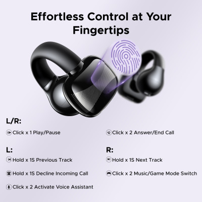 سماعات أذن لاسلكية مفتوحة بمشبك أذن بلوتوث سماعات...