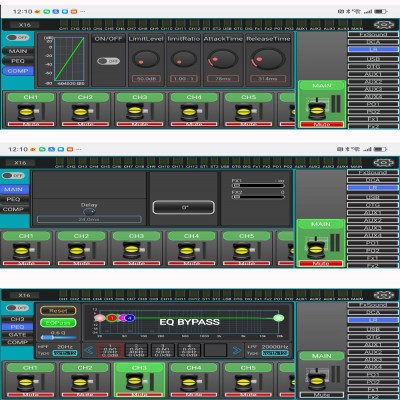 خلاط رقمي مباشر احترافي SenMicre X12 مزود بـ 12 قن...