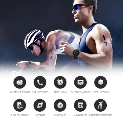 ساعة Amazfit Stratos 3 الذكية للرجال مع نظام تحديد...