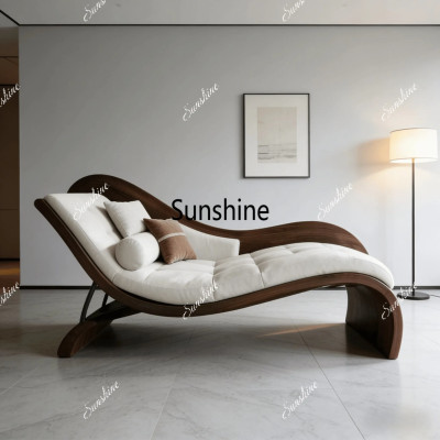 أريكة بتصميم صيني جديد، من الخشب الصلب، فاخرة وخفيفة، كرسي استرخاء عصري بسيط.