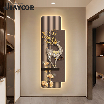 Light Luxury Entrance, Led Lights Decorative Paintings Home Decor Attracting Wealth Reindeer Living Room Corridor Mural Lights