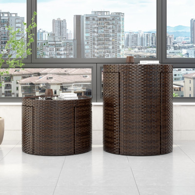 طقم من ثلاث قطع من الروطان لطاولة الترفيه وكرسي ،...