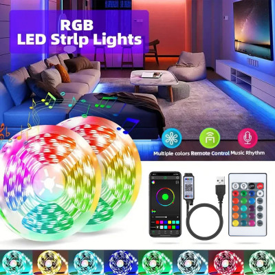 أضواء led Rgb مع جهاز تحكم عن بعد ، 16leds/m ، 24...