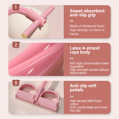 أربطة مقاومة للتمارين المنزلية ، ساحبة دواسة اليوغ...