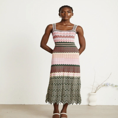 تصميم العلامة التجارية الفاخرة محبوك متعرج مرونة ع...