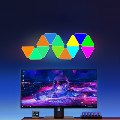 6 قطع من ألواح الإضاءة الذكية للجدار RGB الملونة ا...