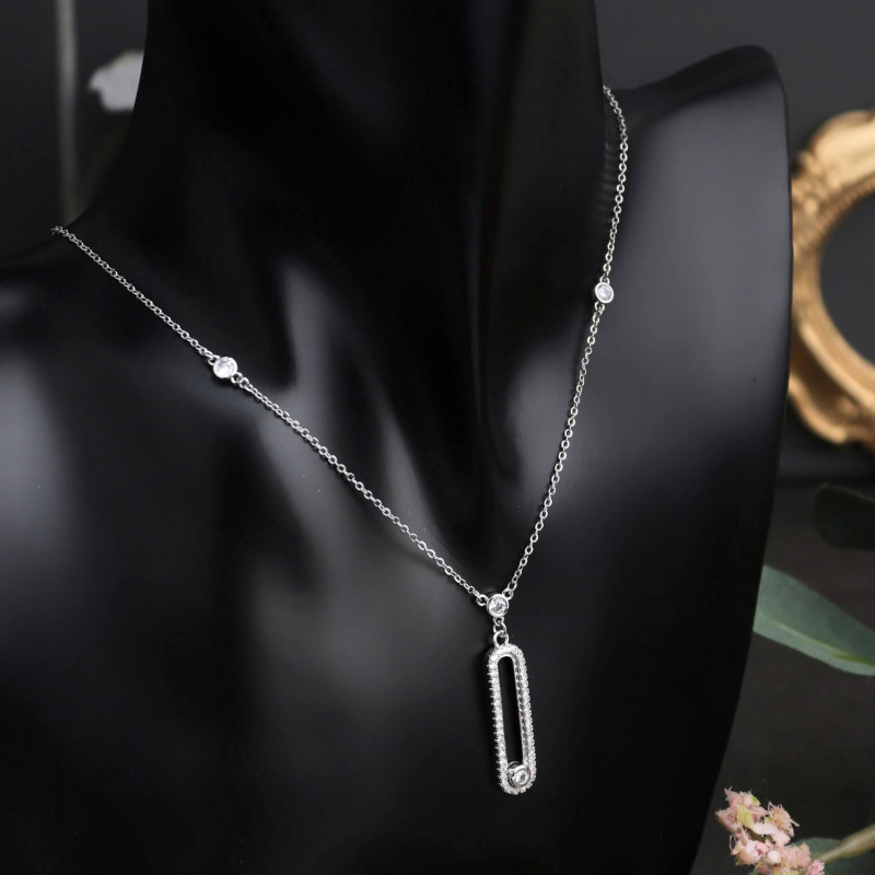 طقم نسائي ميسيكا موديل جديد قطعتين سلسال وحلق لون...