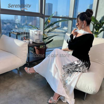 فستان سهرة من Serendi' مع شال للنساء ، طول الكاحل...