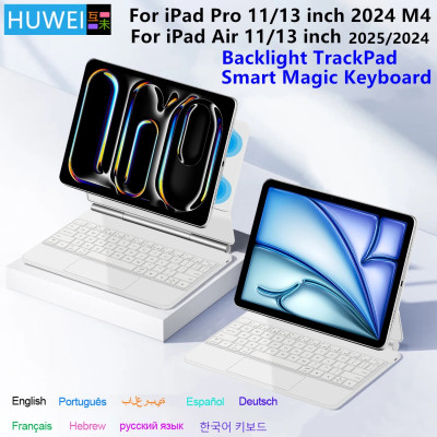 Magic keyboard with backlight for iPad Pro 11 13 2024 M4 case for iPad Air 11 13 inches M2 case for iPad Air 11 13 2025 M3 smart f...