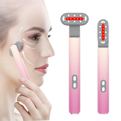 عصا تدليك الوجه 4 في 1 بتقنية EMS وضوء LED