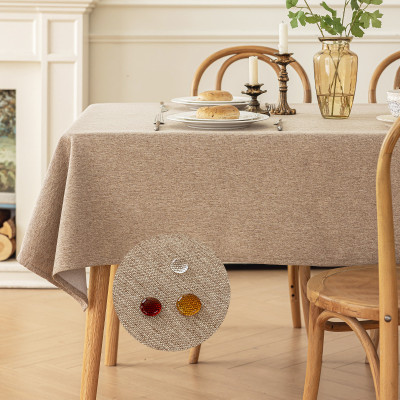 Cotton and Linen Tablecloth Waterproof Dustproof O...