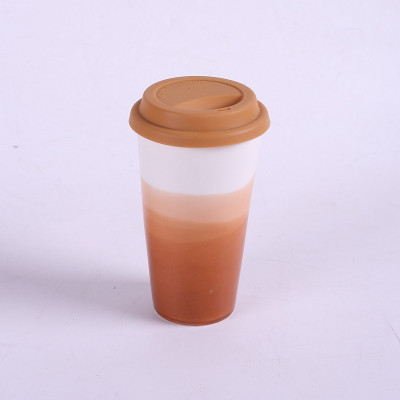 فنجان قهوة سيراميك بغطاء سيليكون ، كوب حمل للمكتب...