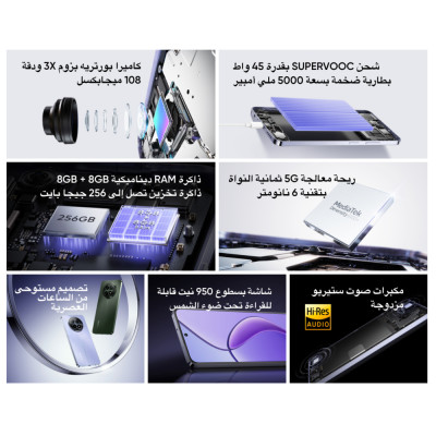 هاتف ذكي مع كاميرا فائقة الوضوح ، شحن supervoc ، ب...