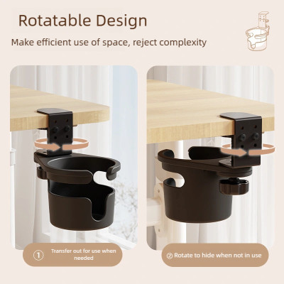 حامل أكواب مكتبي قابل للدوران 360 درجة مع تصميم مض...