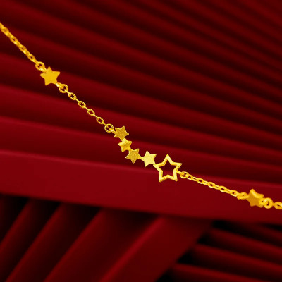 سوار صغير من النجوم الطازجة للنساء ، ذهب أصفر عيار...