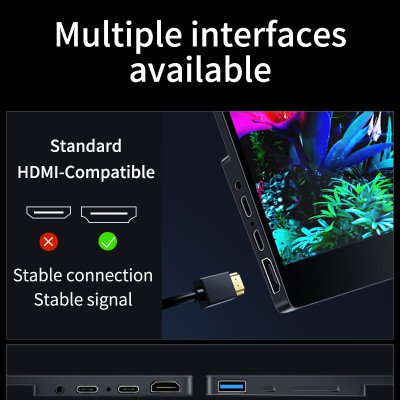 شاشة VCHANCE 13.3 بوصة OLED محمولة تعمل باللمس 192...