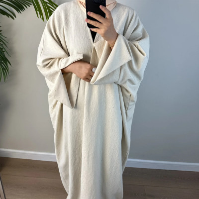 عباية شتوية مفتوحة للنساء عبايات كيمونو إسلامية مع...