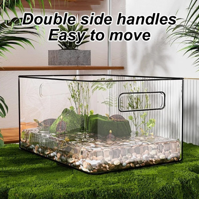 1 قطعة خزان السلحفاة الأرضية المائية الشفافة صندوق...