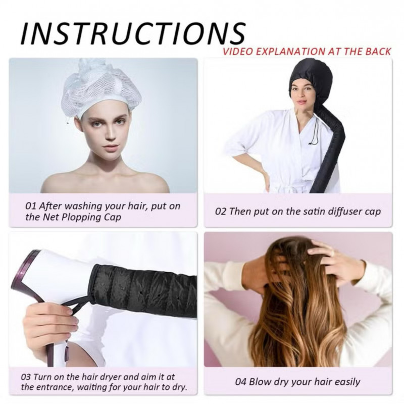 غطاء مجفف الشعر محمول للاستخدام المنزلي واحترافي ل...