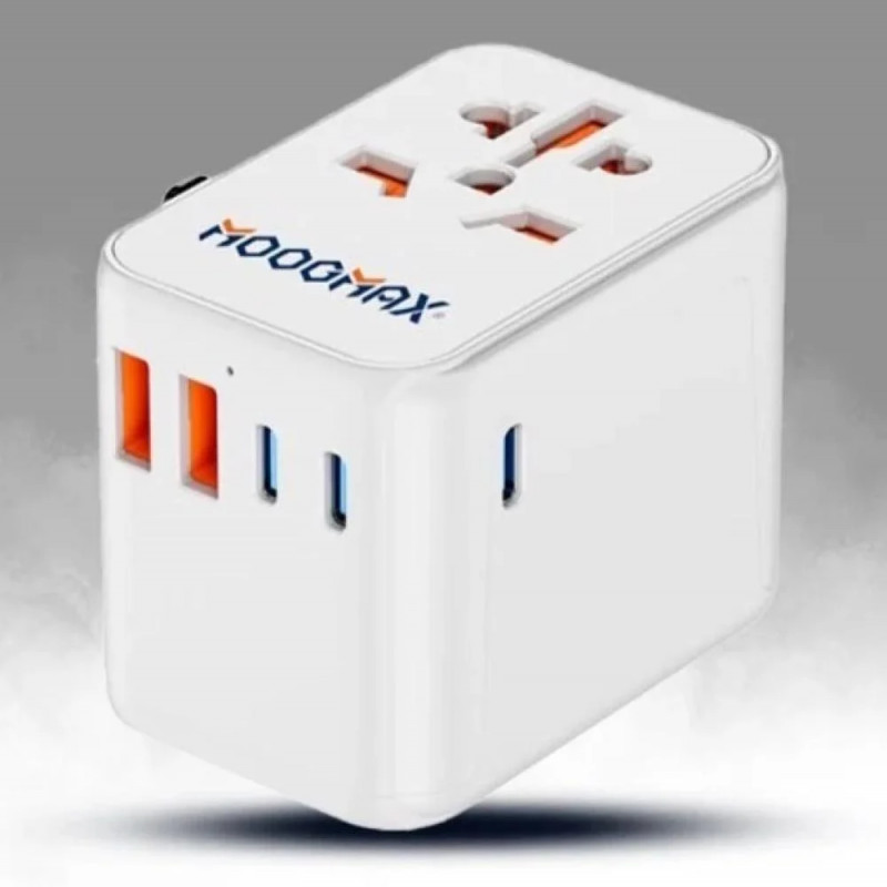 شاحن جداري عالمي مع ثلاثه منافذ تايب سي PD و منفذي...