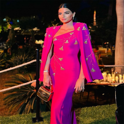 Prom Dress فساتين السهرة Sheath Beads Satin With J...