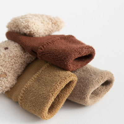 جوارب أطفال قطنية سميكة ودافئة ومريحة ولطيفة على ش...