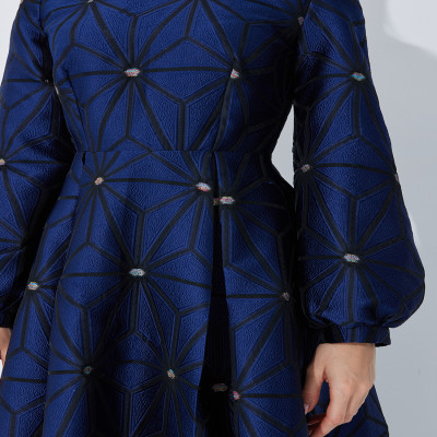 خريف/شتاء تحولت طوق مبطن كم ألف خط صورة ظلية هندسي...