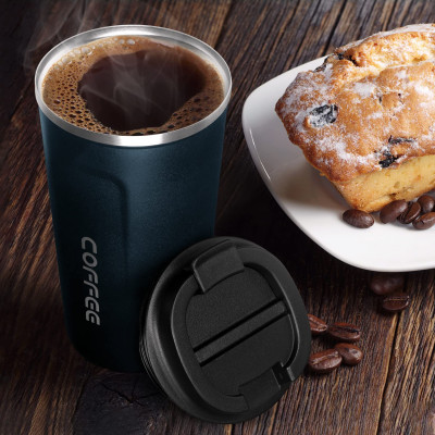 ترمس حراري للسفر من الفولاذ المقاوم للصدأ مع غطاء...