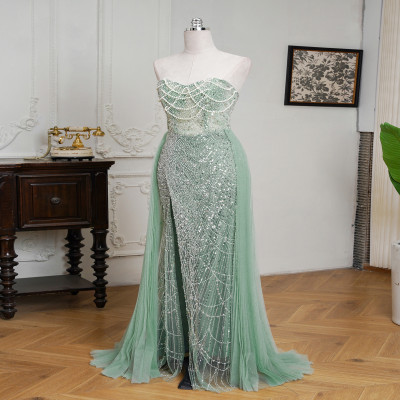 فساتين سهرة فاخرة مطرزة من MisShow بدون حمالات ويا...