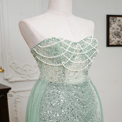 فساتين سهرة فاخرة مطرزة من MisShow بدون حمالات ويا...