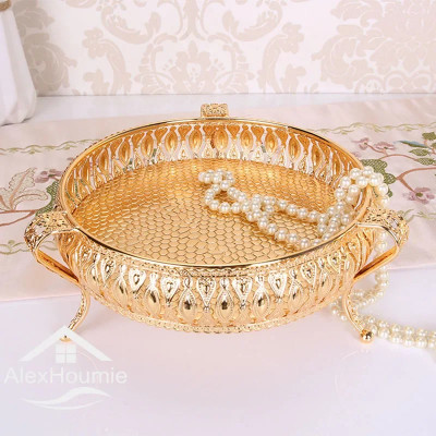 صينية للفاكهة الذهبية الإبداعية خمر الذهب الجولة س...