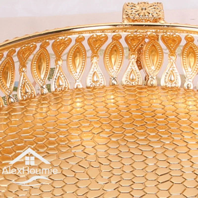 صينية للفاكهة الذهبية الإبداعية خمر الذهب الجولة س...