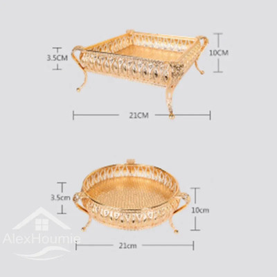 صينية للفاكهة الذهبية الإبداعية خمر الذهب الجولة س...