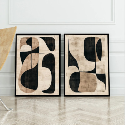 مجردة بساطتها وابي سابي نمط ملصق فني طباعة البيج ا...