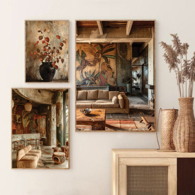 إيطاليا فروع شجرة الزيتون يترك العمارة قماش اللوحة...