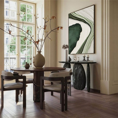 الذهب الأخضر الحد الأدنى مجردة الفن قماش اللوحة ثل...