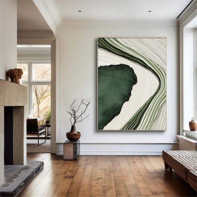 الذهب الأخضر الحد الأدنى مجردة الفن قماش اللوحة ثل...