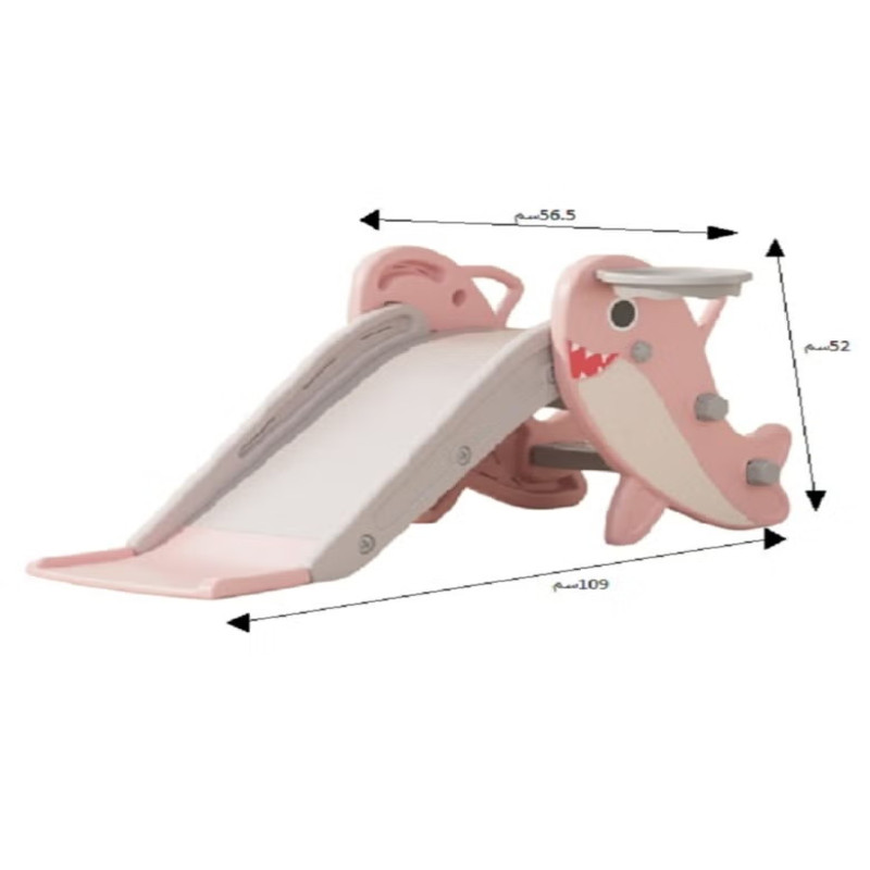 زحليقة علي شكل سمكة قرش مع كرة سلة ,109*56.5*52 سم