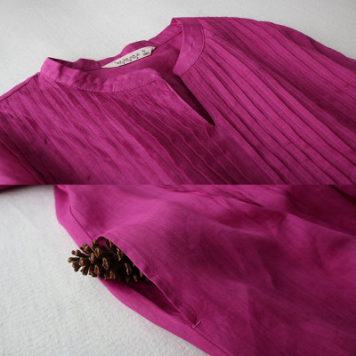 فستان شيفون نسائي بياقة قائمة ، أنيق ، ثنيات أعضاء...