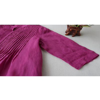 فستان شيفون نسائي بياقة قائمة ، أنيق ، ثنيات أعضاء...