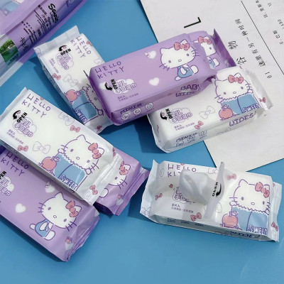 سانريو مناديل ورقية مبللة صغيرة محمولة ، سانريو مر...