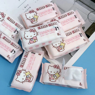 سانريو مناديل ورقية مبللة صغيرة محمولة ، سانريو مر...